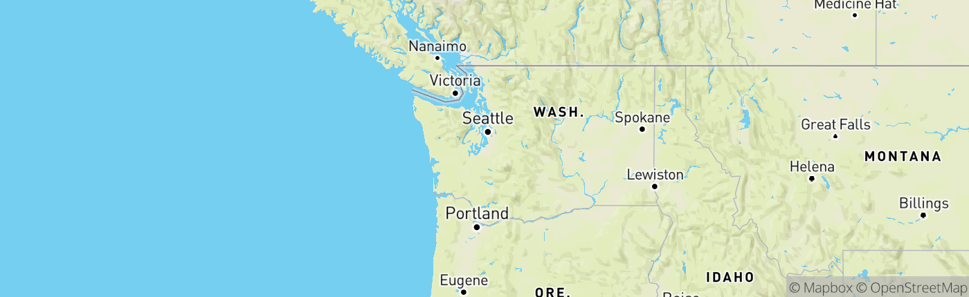 Mapa Washington Spojené štáty americké