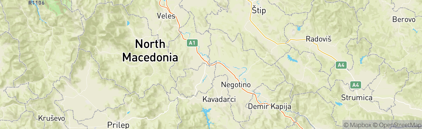 Mapa Severné Macedónsko