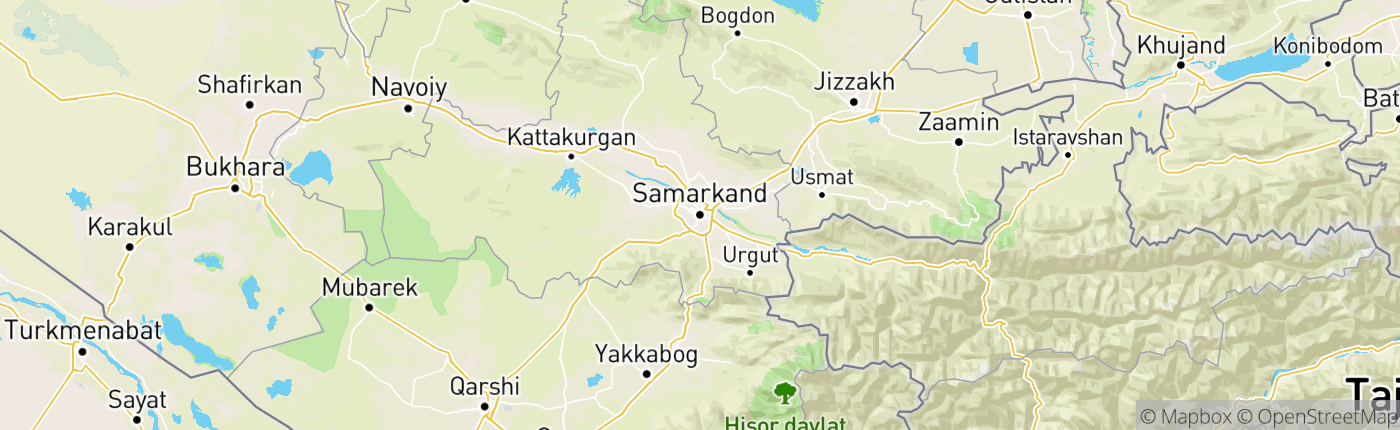 Mapa Uzbekistan