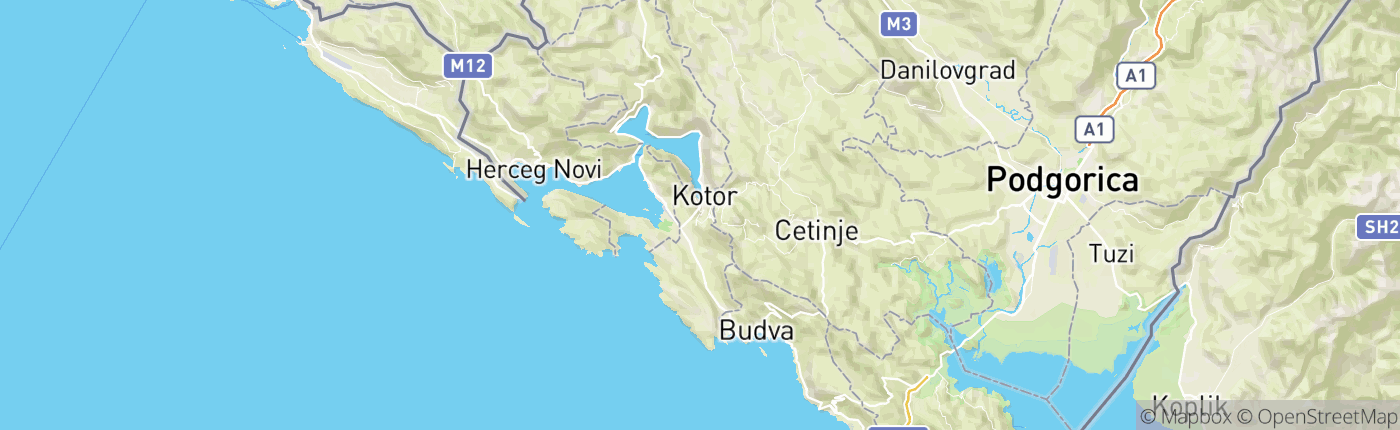 Mapa Čierna Hora