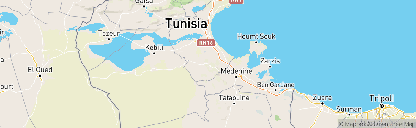 Mapa Tunisko