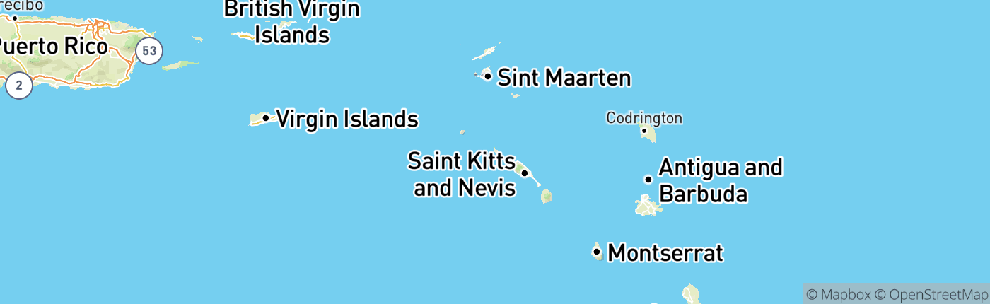 Mapa Karibské Holandsko