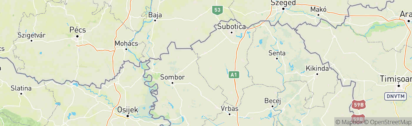 Mapa Srbsko