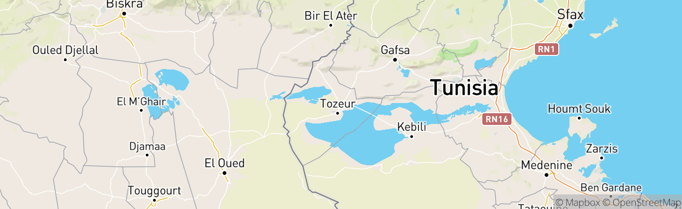 Mapa Tunisko