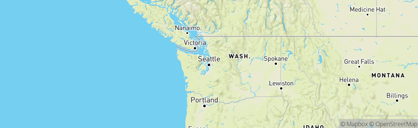 Mapa Washington Spojené štáty americké