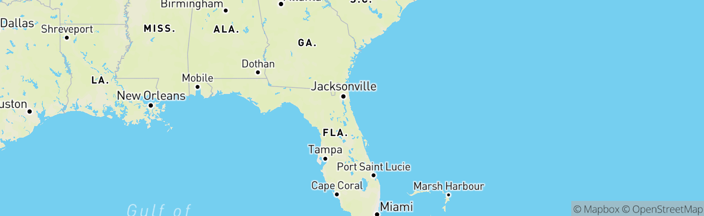 Mapa Florida Spojené štáty americké