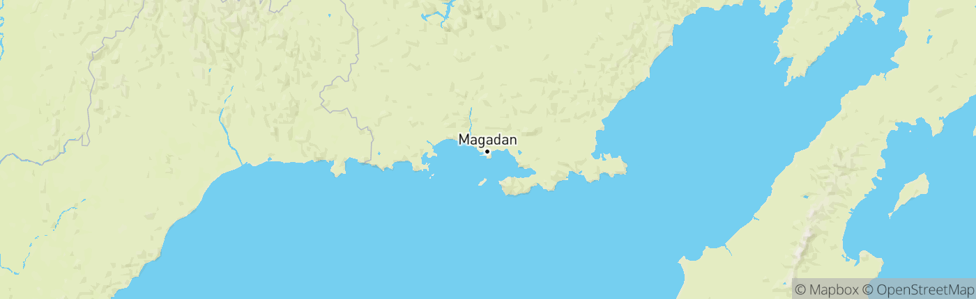 Mapa Magadanská oblasť Rusko