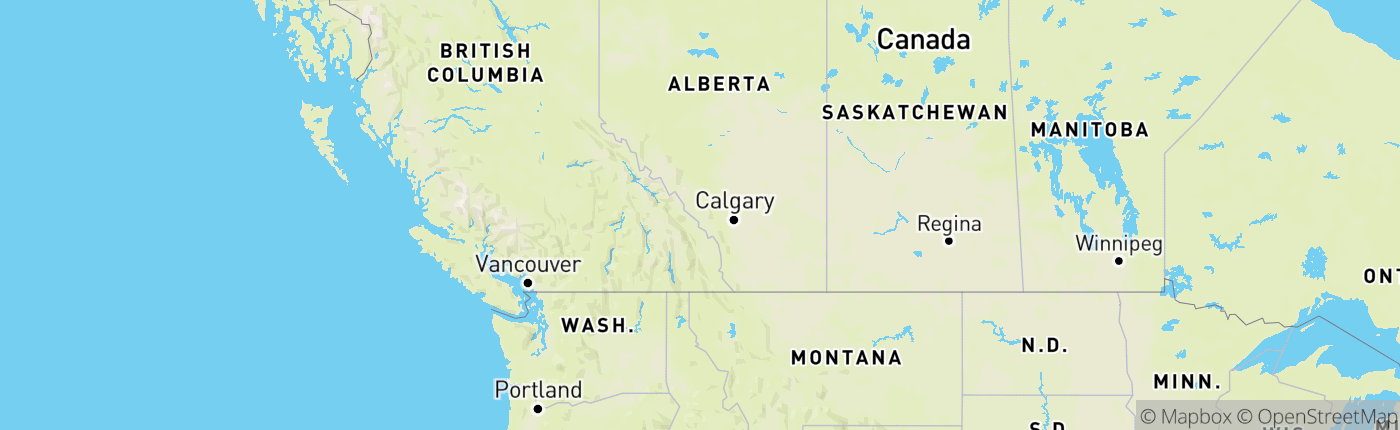 Mapa Alberta, Kanada