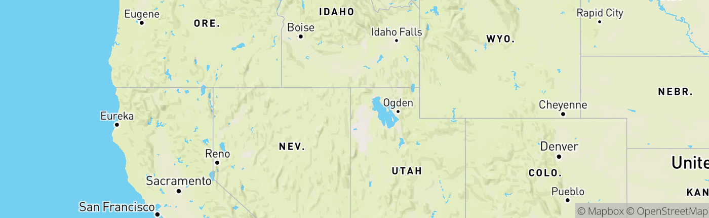 Mapa Utah Spojené štáty americké