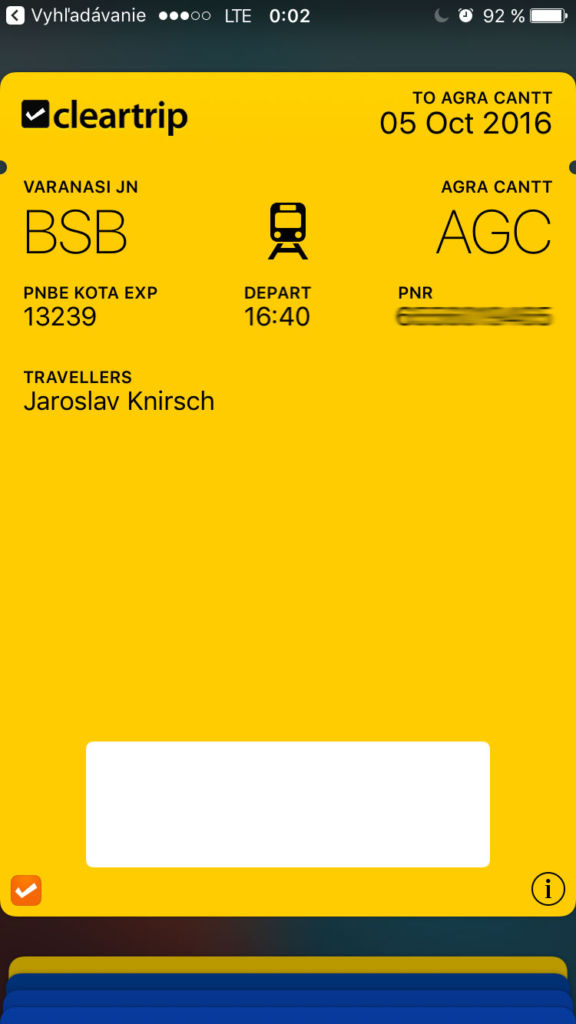 Peňaženka iOS vlak