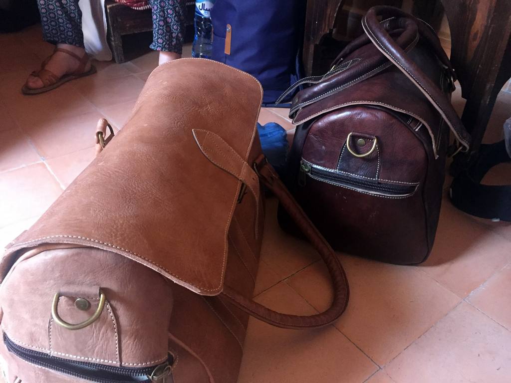 Kožená ťavia cestovná taška