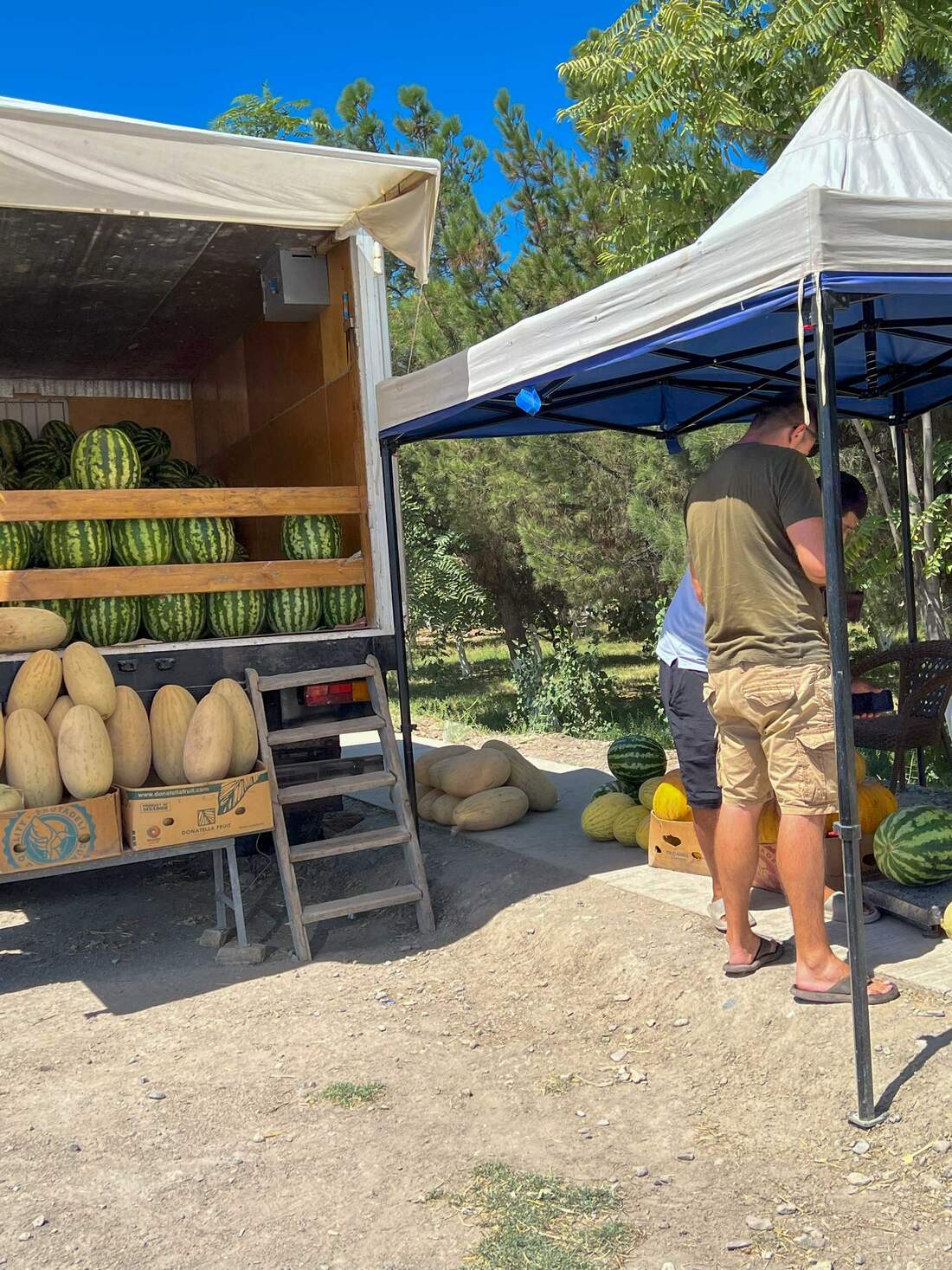 Predaj ovocia v Uzbekistane